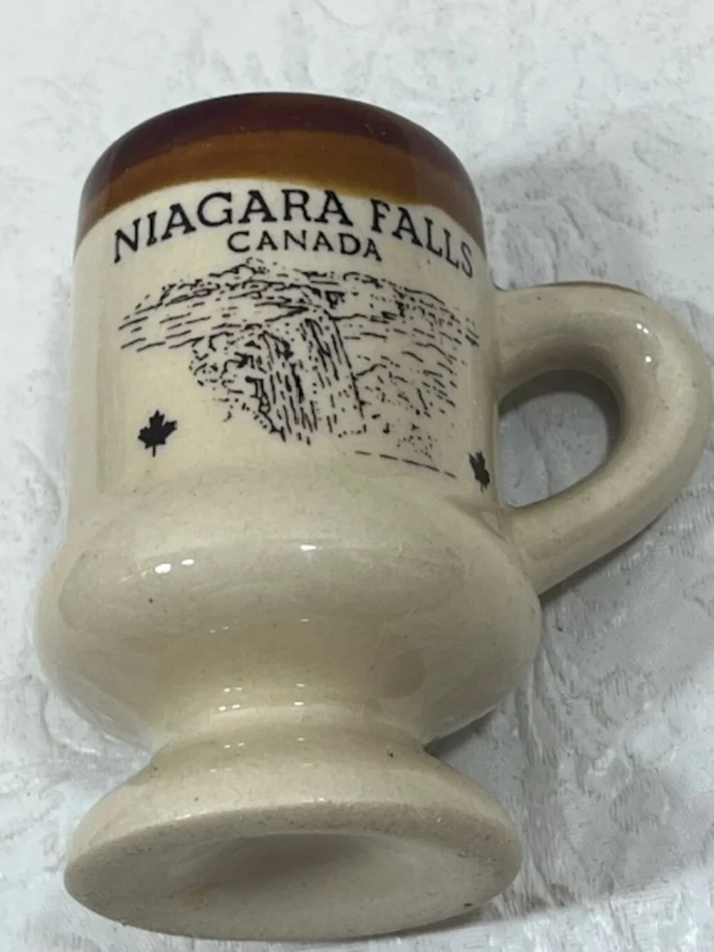VTG Niagara Falls Canada Mini Stoneware Ceramic Shot Mug Souvenir 3